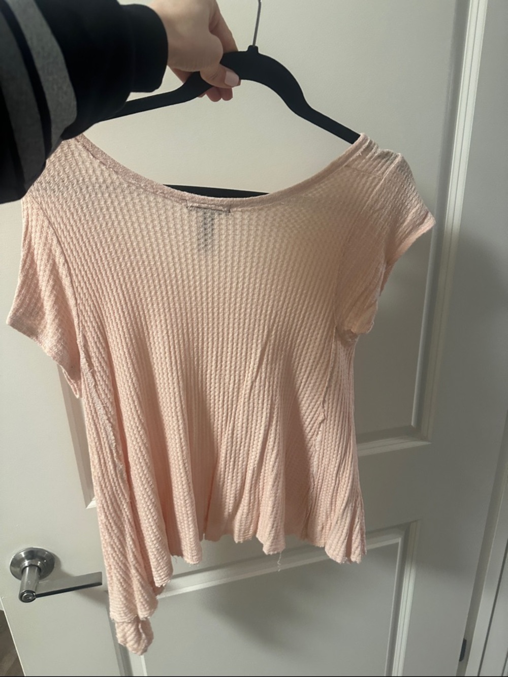 Aqua Soft Blush Scoop Neck Short Sleeve Top
